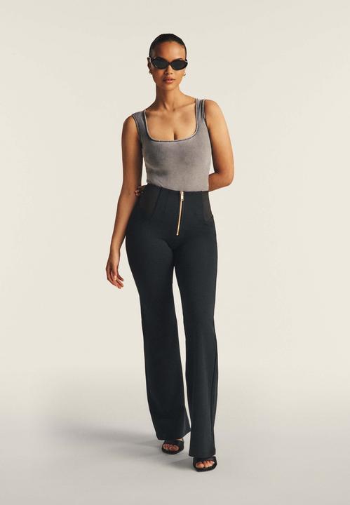 Light Grey Jeans - Black Seams