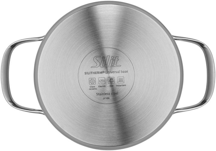 Produktbild Silit Kochtopf Fleischtopf Induktion 16cm Glasdeckel 1,9l Achat Edelstahl 18/10 (16 cm, Bräter + Schmortopf, Edelstahl)