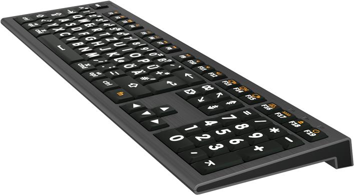 Actual product image Logickeyboard XL-Print Astra 2 Black on White DE Mac (DE, Cable)