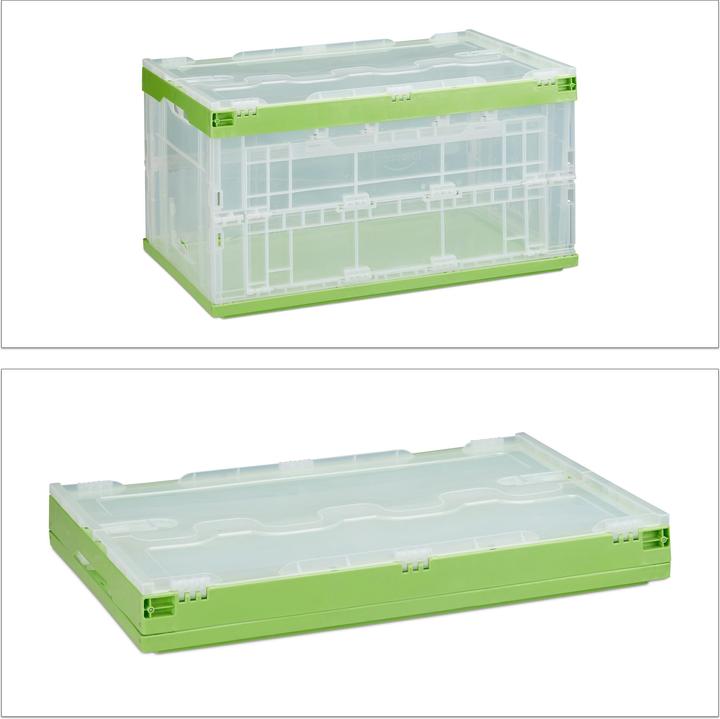 Actual product image Relaxdays Transparent Lidded Folding Box (59.5 x 39.5 x 31.5 cm, 74 l)