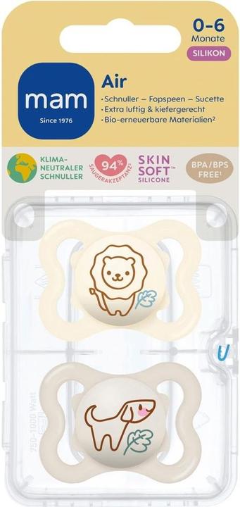 Image du produit MAM Air Silicone Sucettes, 2 pièces, 0-6 mois (2 x, jusqu'à 6 M.)