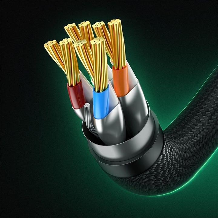 Image du produit Baseus Câble réseau tressé cat.8 Ethernet RJ45, 40Gbps, 15m (noir) (UTP, CAT8.1, 15 m)