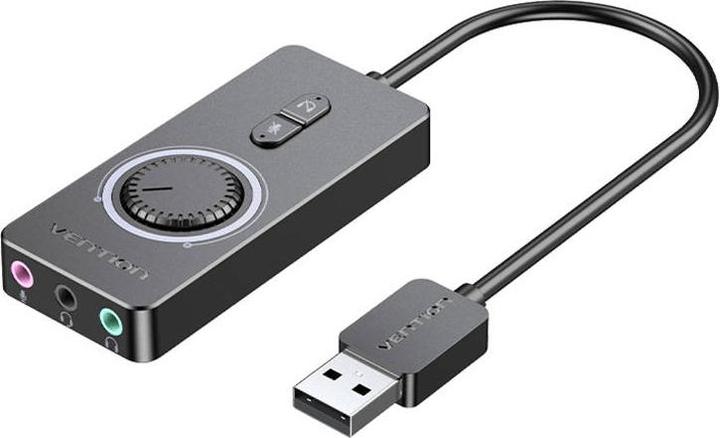 Actual product image Vention External USB 2.0 audio card CDRBF 1m (black) (USB 2.0)
