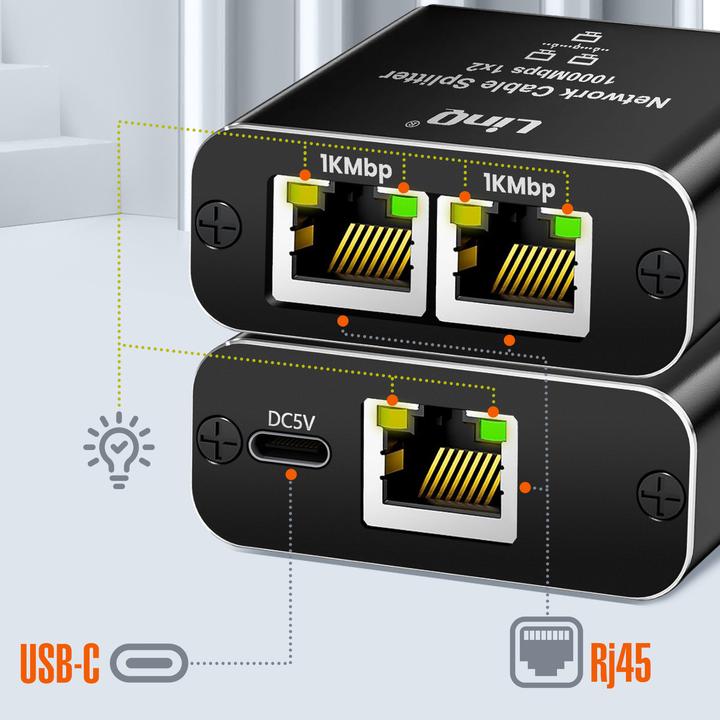 Actual product image LinQ VK3342 Duplicator (RJ45 (2x))