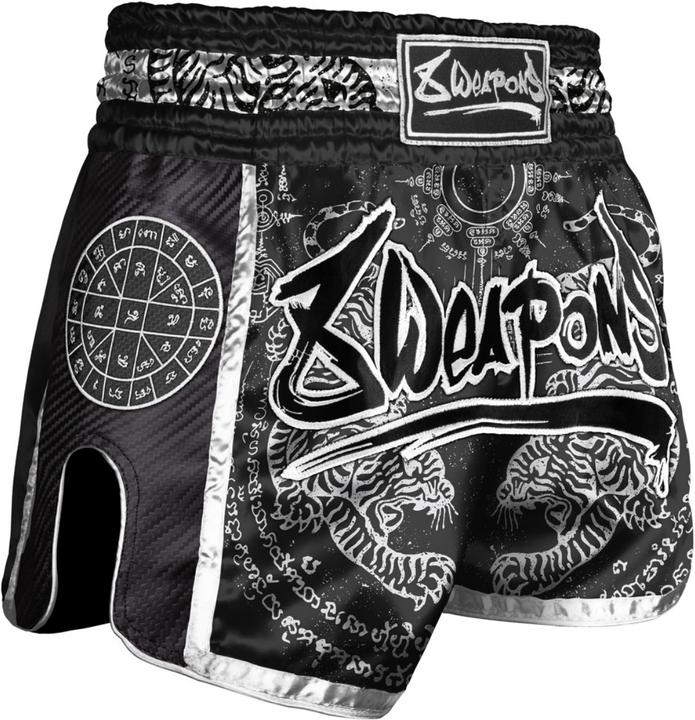 8Weapons 8 Weapons Muay Thai Shorts Carbon - Sak Yant Tigers