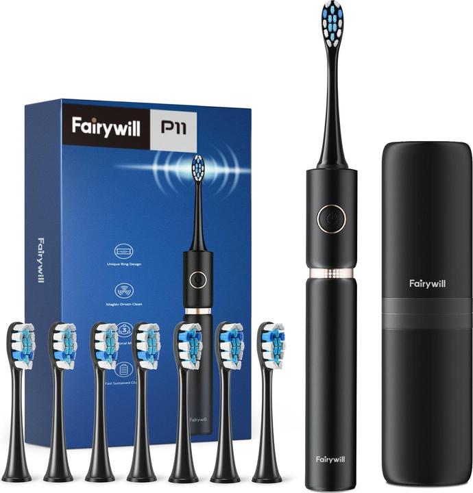 Fairywill Spazzolino sonico con set di testine e custodia FW-P11 (Spazzolino sonico)