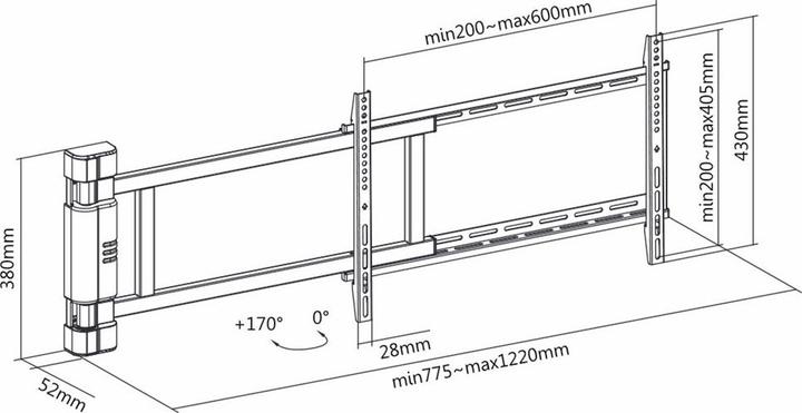 Image du produit Multibrackets Wandhalter motorisiert (Mur, 75", 50 kg)