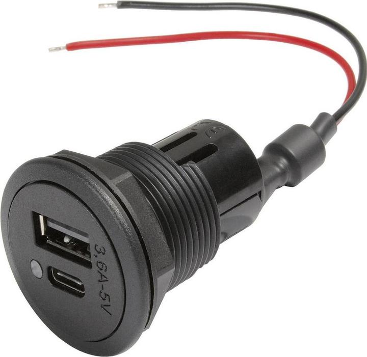 ProCar Prise double d'alimentation USB-C/A