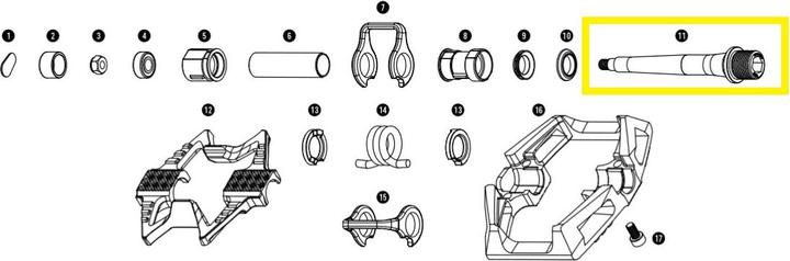 Crankbrothers Ersatzachse für Mallet DH / Mallet E LS Pedale