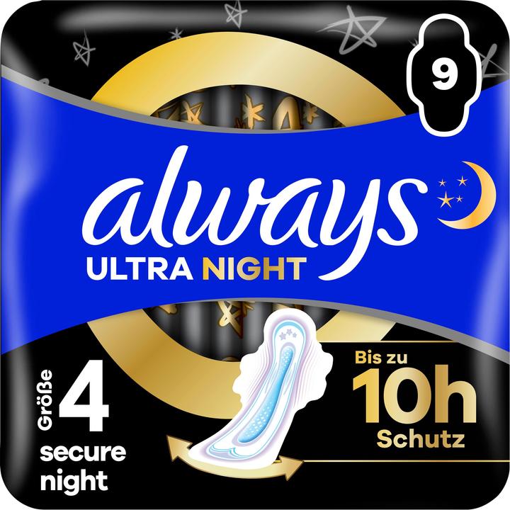 Actual product image Always Ultra Binde Secure Night with wings (9 x)
