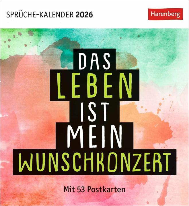 Image du produit Harenberg Positive-Sprüche-Kalender Postkartenkalender 2026 - Mit 53 Postkarten (Allemand)