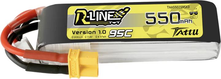 Immagine prodotto Tattu R-Line 550mAh 7.4V 2S1P 95C Lipo Battery (7.40 V, 550 mAh)