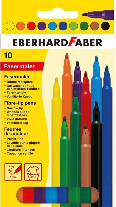 EberhardFaber Fibre pen thin, 10 carton case (Multicoloured, 10 x)