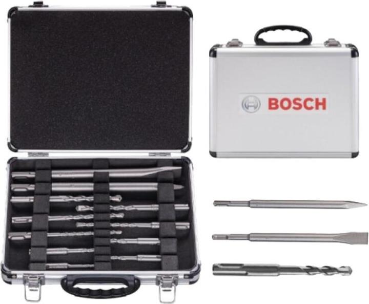 Actual product image Bosch Professional Zubehör Drill and chisel set SDS-Plus 11 pieces in case (5 mm, 6 mm, 7 mm, 8 mm, 10 mm, 12 mm)
