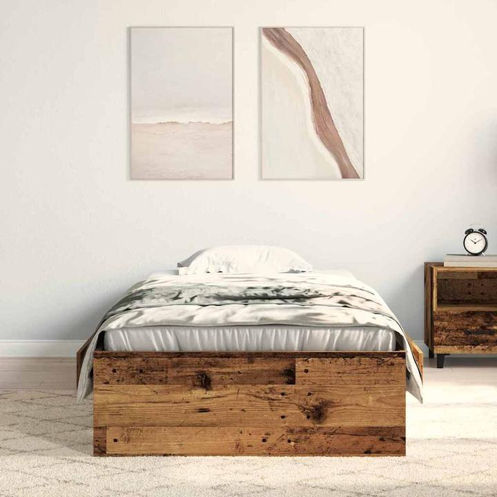 Produktbild VidaXL Bett mit Schubladen Altholz 180x200 cm Holzwerkstoff (180 x 200 cm)