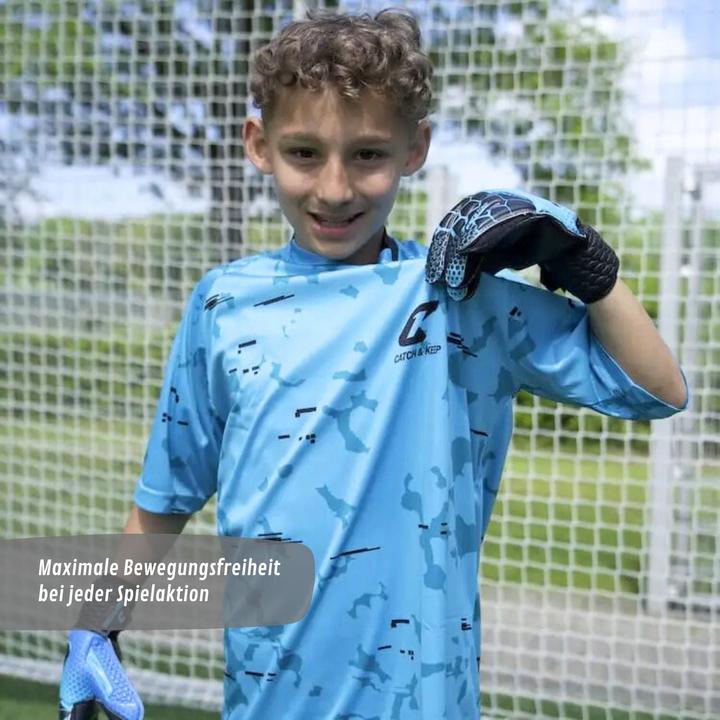 Actual product image Catch & Keep Trikot Blue Camou Torwarttrikot Gr. 128 Kurzarm Fussball Shirt (128)