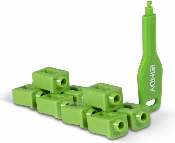 Image du produit Lindy Verrous de port SFP vert 10 pcs+ 1 clé
