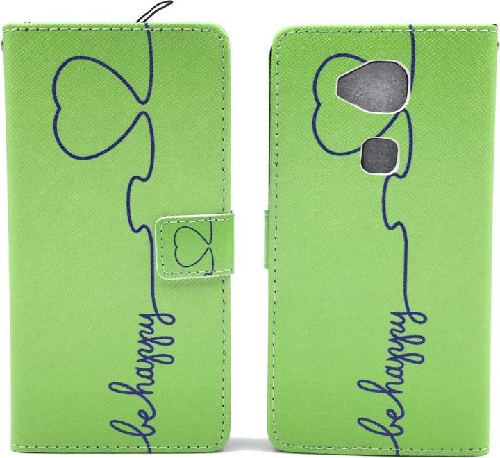 Produktbild König Design Schutz Hülle für Huawei G8 Be Happy Grün Tasche Case Cover + 1 Panzer Schutz Glas Bumper (LG G8)