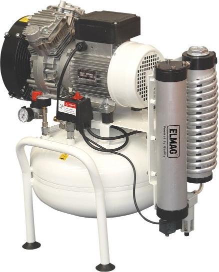 Produktbild Elmag - Dentalkompressor 240/8/25W EXTREME 2D 25L 1,5CV inkl. Adsorptionstrockner, 125 l/min 8 bar (8 Bar, 25 l)