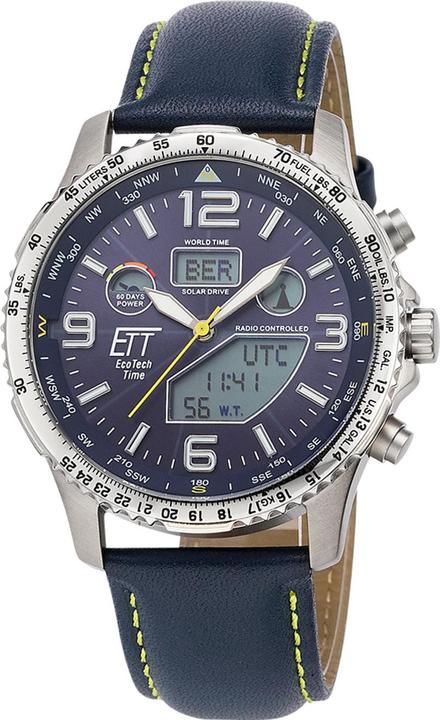 ETT EGT-11574-31L Herrenuhr Solar Titan Funkuhr 43mm 10ATM (Chronograph, Funkuhr, 43 mm)