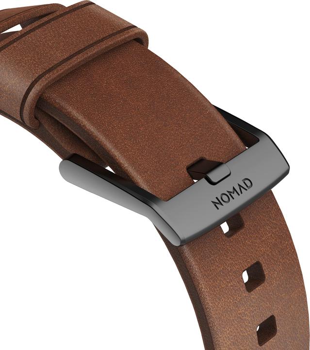 Actual product image Nomad Modern Connector Strap (44 mm, Leather, Stainless steel)
