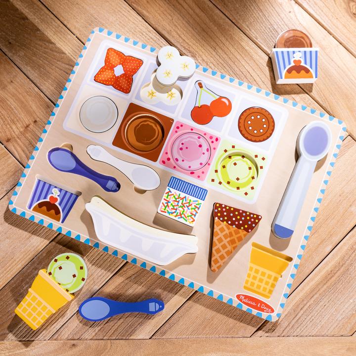 Produktbild Melissa & Doug Ice Cream Wooden Magnetic Puzzle (31006) (16 Teile)