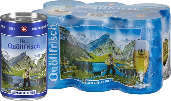 Produktbild Appenzeller Bier Bier Quöllfrisch 6 x 0.15 l (6 x 15 cl)