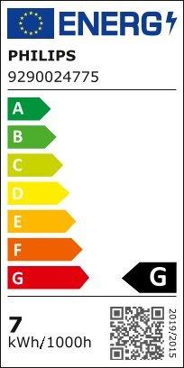 Energie-Label Philips Hue E27 - Filament Lampe (E27, 7 W, 550 lm, 3 x, G)