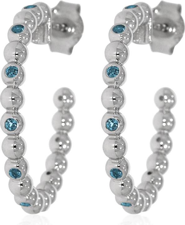 Immagine prodotto Xen Orecchini con Topazio Blu di Londra di circa 0,40 ct. placcati in rodio (Argento 925)