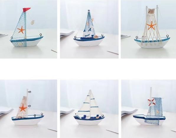 Produktbild Kögler Maritime Deko Segelschiffe mit echten Muscheln, sortiert in 6 Designs