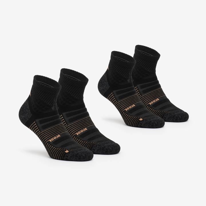 Immagine prodotto Quechua Wandersocken halbhoch 2 Paar - Hike 900 schwarz (43, 46)