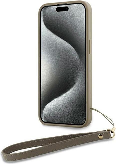 Produktbild DKNY DKHCP15SPBSWSE iPhone 15 / 14 / 13 6.1" beżowy/beige hardcase Wrist Strap Stock Logo (Apple iPhone 14, Apple iPhone 15, Apple iPhone 13)