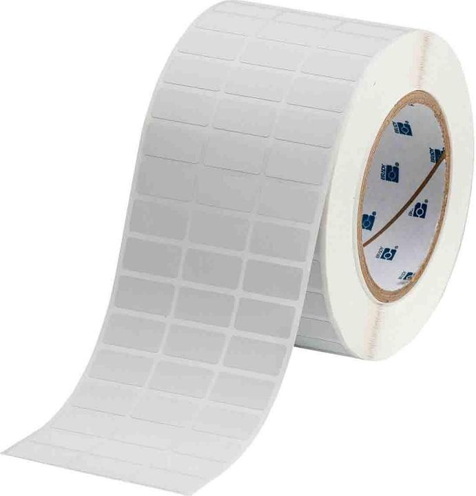 Produktbild Brady THT-5-437-10, Polyvinylfluorid, Weiss, 25.40 x 12.70 mm, selbstverlöschend, permanent, 3-bahn