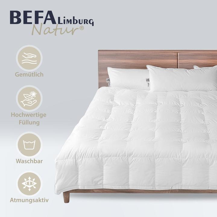 Produktbild BEFA Limburg Natur Daunendecke, 60% Daunen, Winter 2er Set (900 g, 135 x 200 cm)