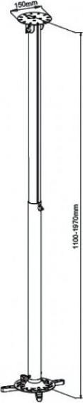 Actual product image Techly Ceiling mount for projector (Ceiling)