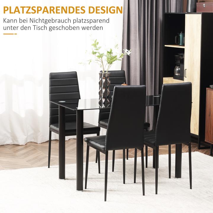 Image du produit Homcom Ensemble de salle à manger avec 4 chaises (120 x 60 x 97 cm)
