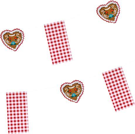 Produktbild Papstar Flaggenkette "Hüttengaudi", rot / weiss aus Papier, Länge: 4 m, Masse der Flaggen: 120 x 235 mm