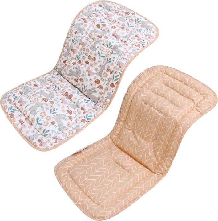 Produktbild Milkii universelle Kinderwagen/ Kindersitz Sitzauflage, wendbar - Kaninchen/ peach