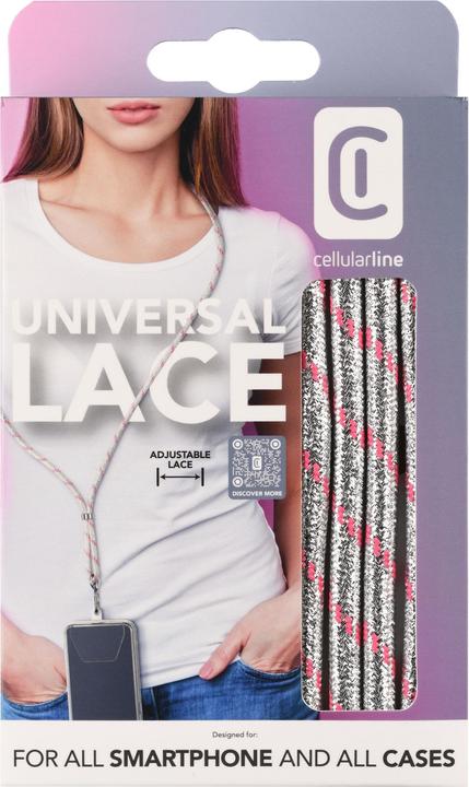 Actual product image Cellularline Universal Necklace Strap Lace Silver