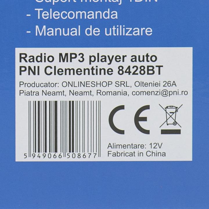 Produktbild PNI Autoradio MP3-Player Clementine 8428BT 4x45w 1 DIN mit SD, USB, AUX, RCA und Bluetooth (Android Auto)