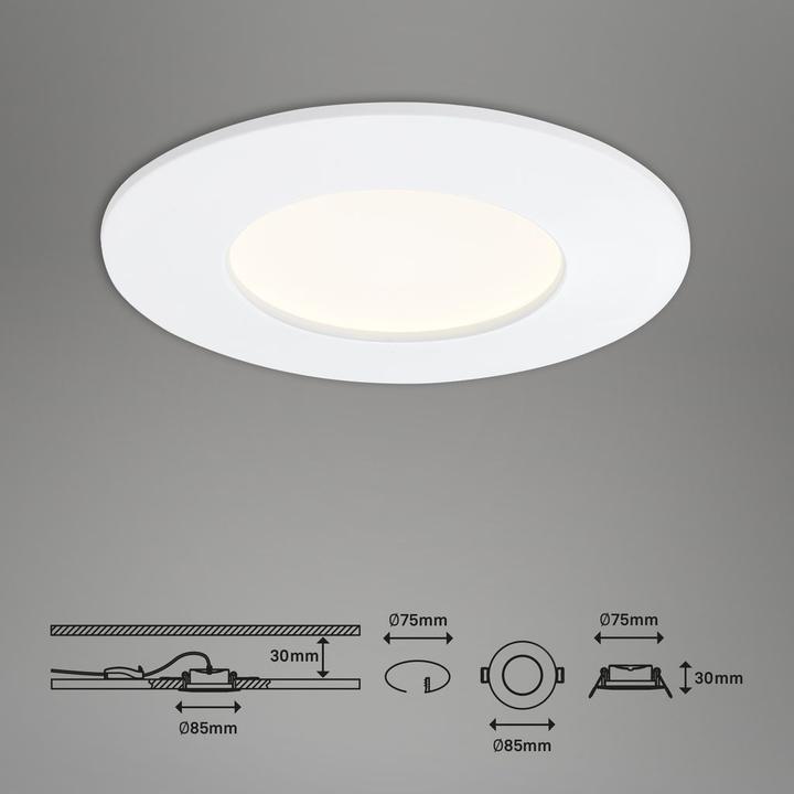 Actual product image Briloner LED Einbauleuchte, weiss, 1xLED-Platine/5,5W (600 lm)