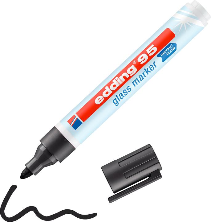 Produktbild Edding 95 Glasmarker schwarz (Schwarz, 3 mm, 1 x)