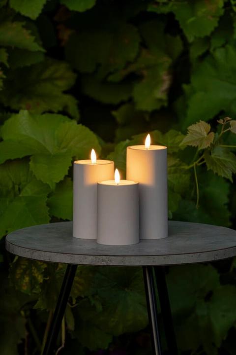 Produktbild LED Kunststoffkerze weiss 1875-100 Aussen 1875-100 6h Timer D7 H15cm 2xAA