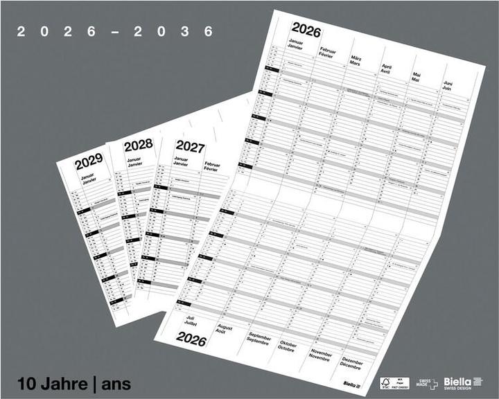 Actual product image Biella 10-year calendar (30 x 24 cm, Hardcover, French, German)