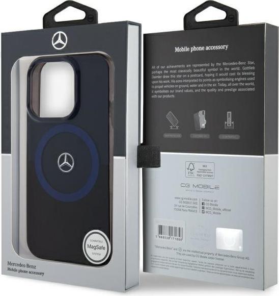 Actual product image Mercedes MEHMP16X23HBIKV iPhone 16 Pro Max 6.9" czarny niebieski/black blue hardcase MB Double La (Apple iPhone 16 Pro Max)