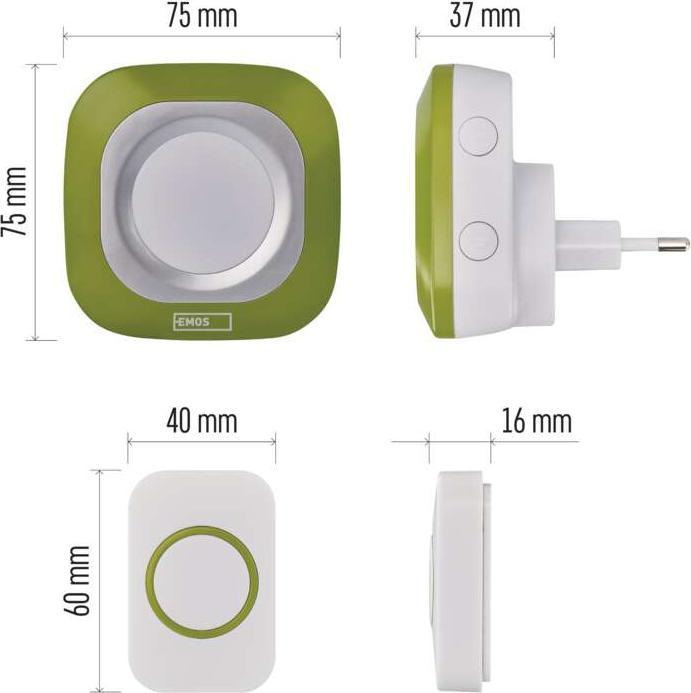 Produktbild Emos Drahtlose Türklingel P5733G (Funk 433-Mhz)