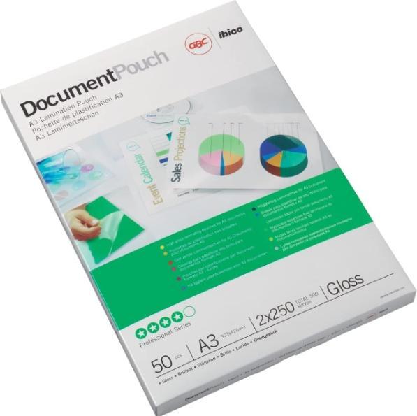 Produktbild GBC DOCUMENT POUCH - Heisslaminier-Folientaschen (A2, 100 Stück, 125 µm)