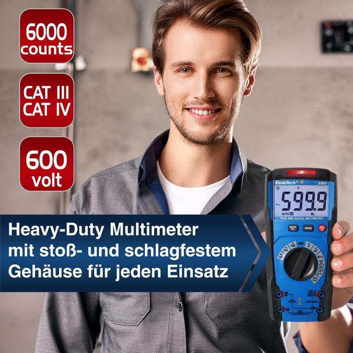 Produktbild Peaktech P 3350 True RMS Digitalmultimeter (CAT III 600V)