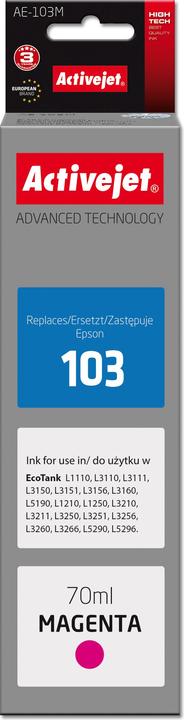 Actual product image Activejet AE-103M Ink (Replacement ink Epson 103 C13T00S34A Supreme 70 ml purple) (M)