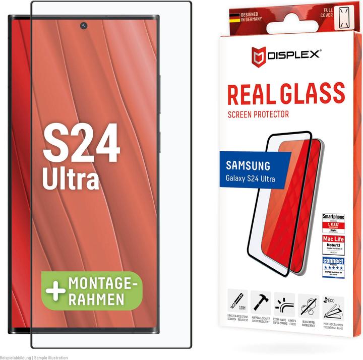 Actual product image Displex Real Glass, Full Cover Panzerglas (1 Piece, Samsung Galaxy S24 Ultra)